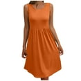 thumbnail image 2 of DailyTrove Women's Sleeveless Swing Dress-Crew Neck-Knee-Length-Stretchy Knit-for Daily Lounge/Quick Outing-Comfort Fit, 2 of 6