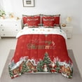 thumbnail image 2 of jejeloiu Christmas Theme Bedding Comforter Set 7 Pieces,Santa Claus Full Bedding Set,Kawaii Snowflake Snowman Fitted Sheet Flat Sheet For Teens,Microfiber Bedroom Decor Reversible, 2 of 8