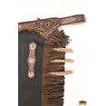 thumbnail image 4 of Hilason Western Large Bull Riding Chinks Chaps Adult Pro Rodeo Bronc Leather Brown, 4 of 6