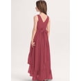 thumbnail image 3 of Drtj 2-14T Kids Junior Bridesmaid Dresses Flower Girls Party V-neck Pleated Chiffon Dresses, 3 of 6
