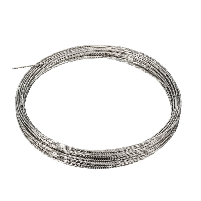 Uxcell cable de alambre de acero inoxidable sin recubrimiento de 1.2mm de diámetro y 10m de longitud para polea de elevación