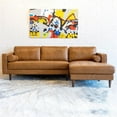 thumbnail image 6 of Pemberly Row Mid-Century Leather Cushion Back Right-Facing Sectional in Tan, 6 of 7