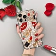 thumbnail image 2 of Glam Queen Red Lips & Lipstick Diamond Luxury iPhone Case for iPhone 17/16/15/14/13/12/11 Pro Plus Air ProMax, 2 of 5