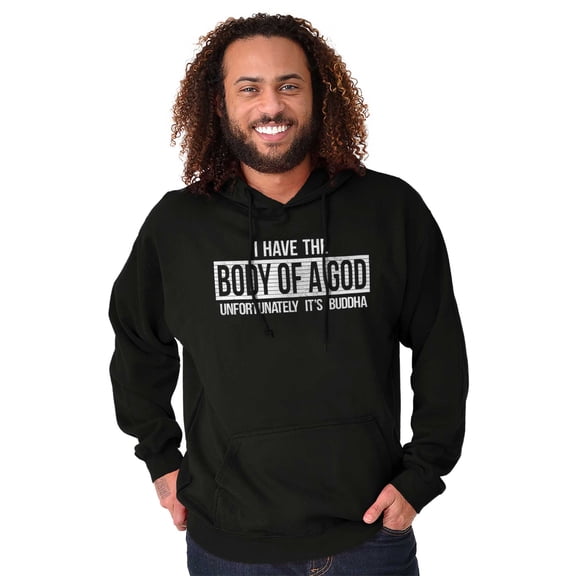 Body Of God Buddha Exercise Fitness Men's Big & Tall Graphic Hoodie Brisco Brands 2X