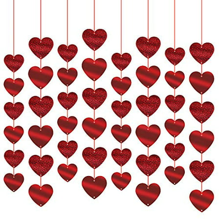 Jozon 72 Pieces Red Hearts Foil