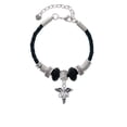thumbnail image 2 of Delight Jewelry Silvertone Caduceus - CNS Godmother Celtic Knot Leather Bead Bracelet, 7"+2" Extender, 2 of 4