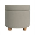 thumbnail image 4 of HomePop Round Storage Ottoman, Fawn Velvet, 4 of 6