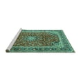 thumbnail image 2 of Ahgly Company Machine Washable Indoor Rectangle Persian Turquoise Blue Traditional Area Rugs, 3' x 5', 2 of 4