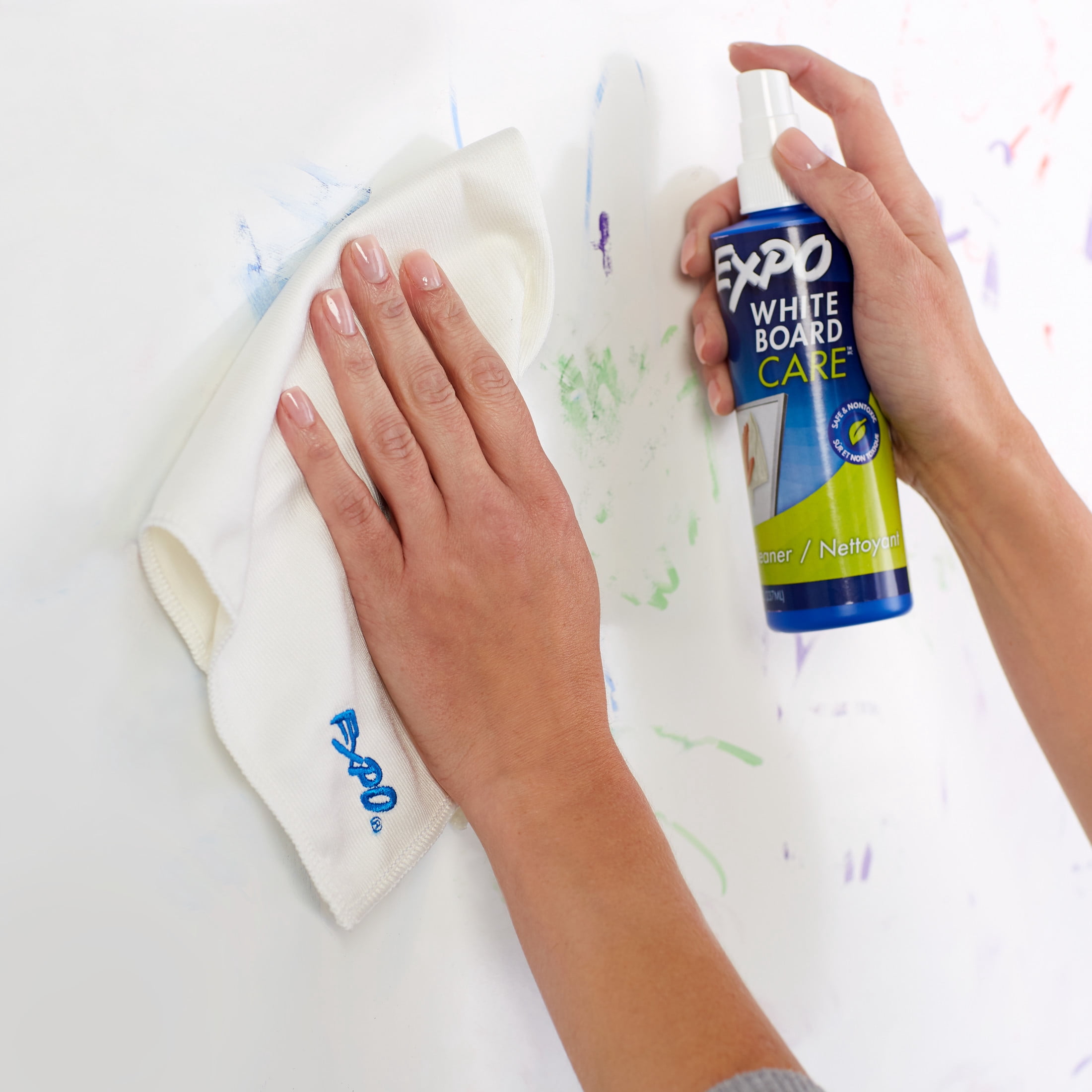 EXPO Whiteboard Care Accessory Pack for Dry Erase Markers, Contains Erasers, Cleaning Spray, and Polishing Cloth, 5 Count