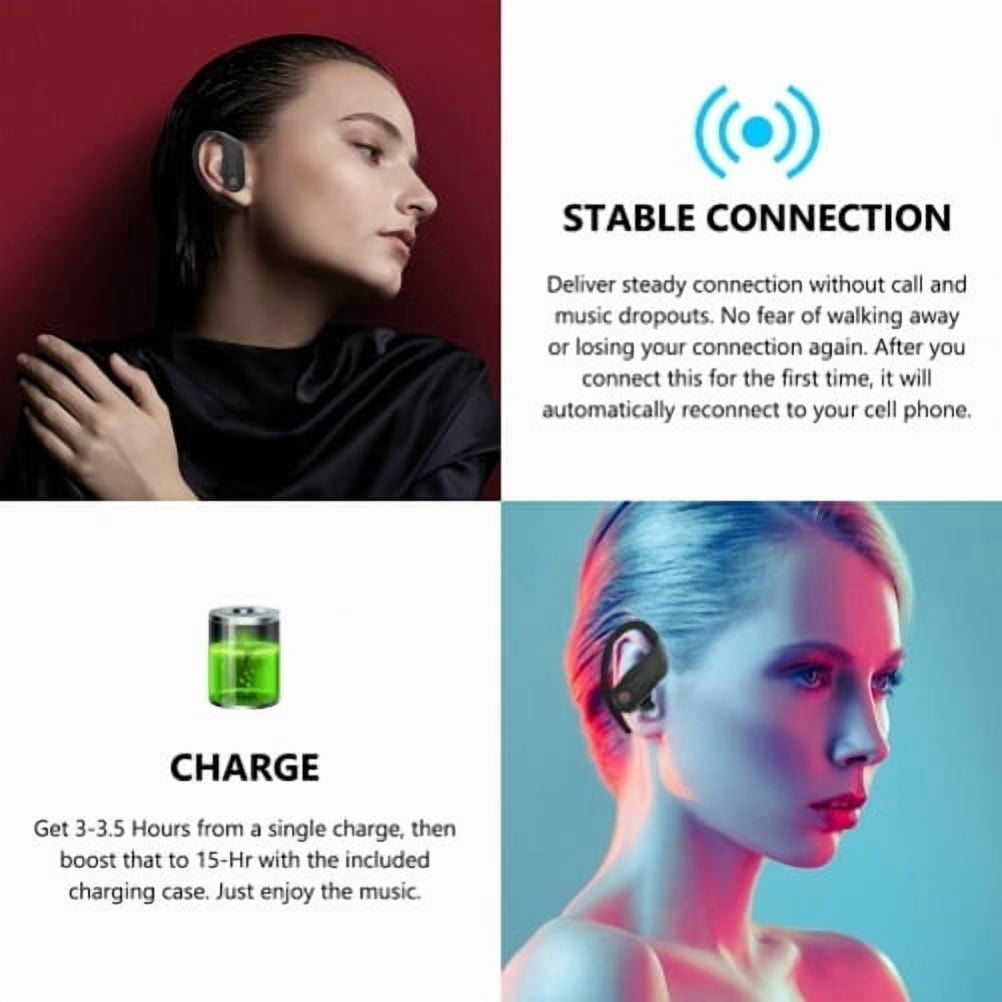 Wireless TWS Headphones for Google Pixel 5a 5G Phone - Earbuds Earphones Ear hook True Stereo Headset Hands-free Mic B8W