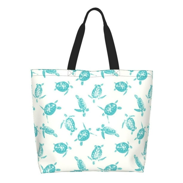 Balery Turtle Bolsa Tote Estilo Estético con Cremalleras, Bolsa de Hombro, Bolsa de Compras Grande y Plegable