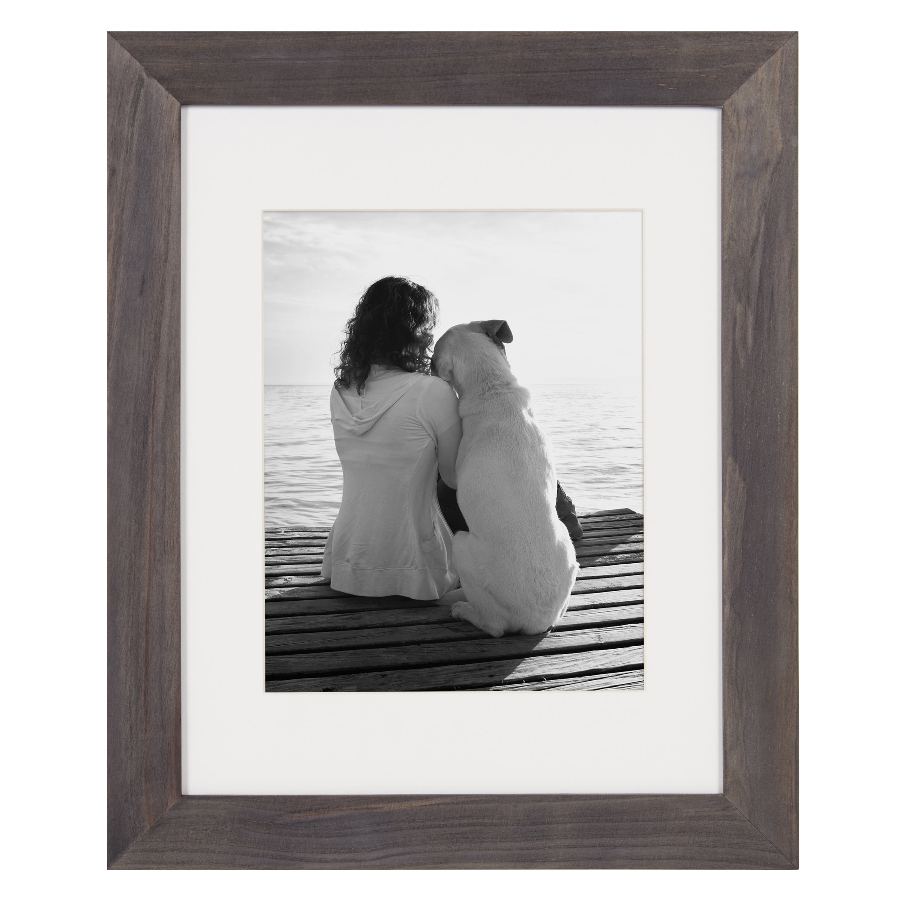 DesignOvation Gallery 16x20 matted to 8x10 Black Picture Frame Set