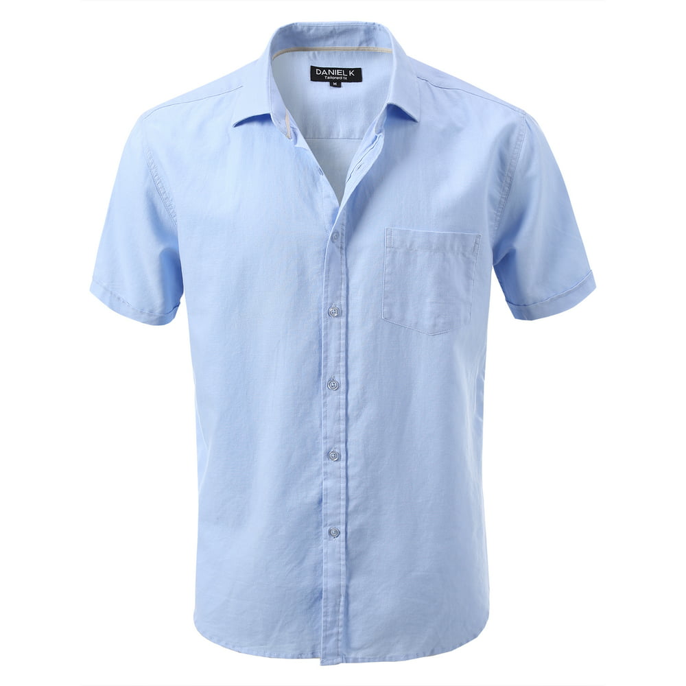 Daniel K - Daniel K Men's Slim-Fit Linen Short Sleeve Shirt Blue Size ...