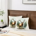 thumbnail image 6 of Pack of 2 Decorative Elk Throw Pillow Covers 18x18 Inch Velvet Cushion Case Super Soft Plush Deer Pillow Covers Home Decor for Spring Sofa Bedroom Car 18x18 Inch 45x45 Cm, 6 of 8