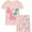 Pink Dinosaur, variant on ATAIKU 3-9Y Little Girls Short Sleeve Top and Shorts Butterfly Pjs Snug Fit 2 Piece Pajama Set