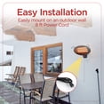 thumbnail image 5 of BLACK+DECKER Outdoor Patio Electric Halogen Heater, Floor or Wall Mount, 1,500/1,000/500 Watts, 5,119 BTUs, Adjustable Tilt, Pull Chain, 5.9-Ft. Cord, 5 of 13