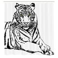 thumbnail image 3 of Ambesonne Savannah Shower Curtain, Sketch of Tiger African, 69"Wx84"L, White Black, 3 of 5