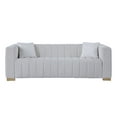 thumbnail image 4 of Holaki 87" Velvet Couch Sofa Mid-Century Modern Loveseat Chesterfield 3 Seat Couches Sleeper Sofa for Living Room Apartment, White, 4 of 5