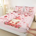 thumbnail image 3 of jejeloiu Cute Cartoon Gnome Twin Sheet Sets,Happy Valentine's Day Bedding For Girls Kids 3pcs, 3 of 7