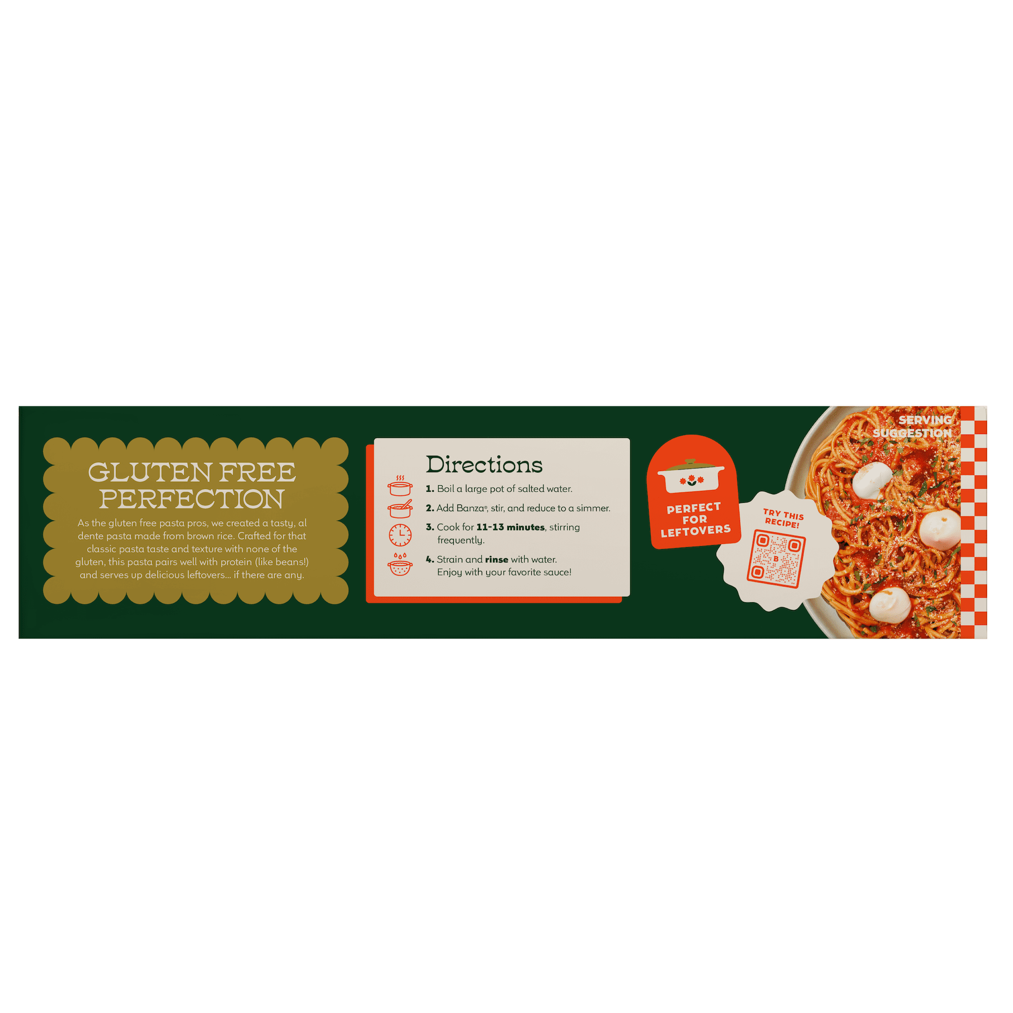 Banza Brown Rice Spaghetti, Gluten-Free Pasta Made in Italy, Non-GMO, 8oz, Classic Texture