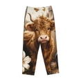 thumbnail image 4 of Goofa Adorable Calf Butterflies Champagne Printed Soft Pajama Pants for Women, Wide Leg Comfy Casual Lounge Yoga Pants-X-Large, 4 of 9