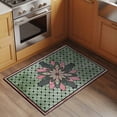 thumbnail image 2 of Entryway Rug 2'x3', Farmhouse Flowers Small Rug for Kitchen Bathroom Door Mat Indoor Entrance, Ethnic Retro Abstract Pattern Lattice Non-Slip Area Rugs Floor Mats Carpet Front Door Rugs, 2 of 8