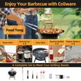 thumbnail image 7 of Coliware 14 inch Portable Charcoal Grill, Lightweight Enamel Coated Coal Kettle Smoker with 3-Point Locking Lid 2 Grilling Racks Dual Venting System, Tabletop Barbecue Oven for Outdoo, 7 of 7