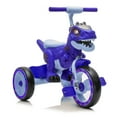 thumbnail image 7 of Xuanlur Kids Ride on Dinosaur Tricycle, Toddlers Kid Trike with EVA Wide Flash Wheels, Anti-Slip Pedals, Rear Basket, Music & LED Lights, Toddler Bike Toys Gift for 3-6 Year Old Boys & Girls (Purple), 7 of 7