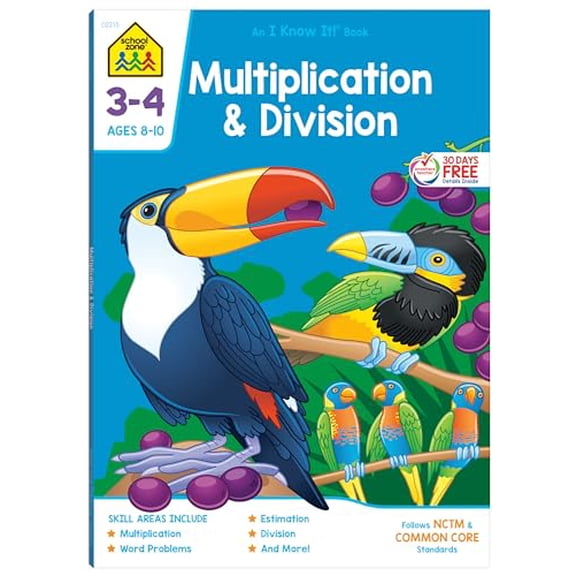 Pre-Owned School Zone Multiplication & Division Workbook