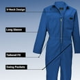 thumbnail image 3 of ACTIVE UNIFORMS Overall Workwear Men Long Sleeve Coveralls (Royal Blue, X-Large Tall), 3 of 7