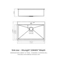 thumbnail image 7 of 30 Drop In Kitchen Sink - 30 x 22 x 9 inch Kitchen Sink Topmount Ledge Workstation 16 Gauge Stainless Steel Single Bowl Kitchen Sink, 7 of 7