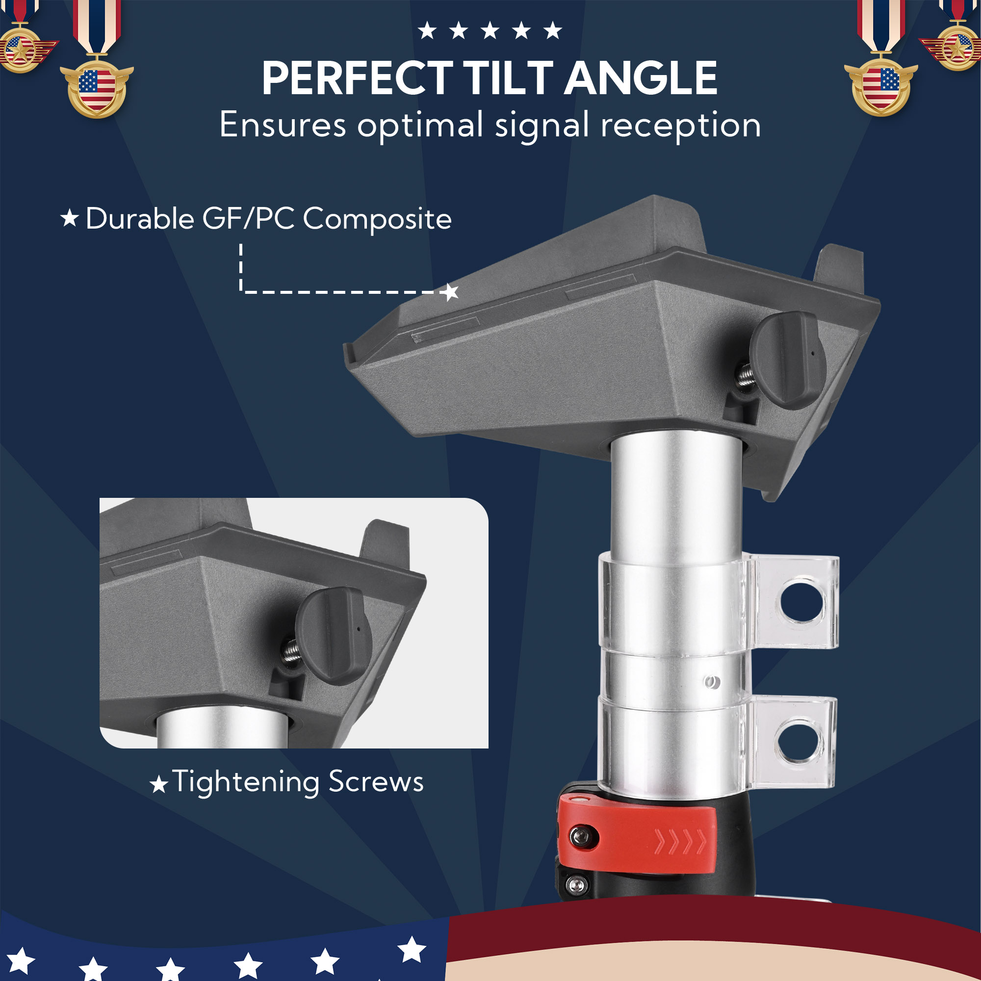 Yescom EZ GO 14ft Telescopic Flag Pole Kit with Starlink Mini Pipe Adapter & Tire Mount Base for Outdoor Tailgate Party