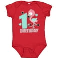 thumbnail image 3 of Inktastic 1st Birthday with Flamingo Stars and Hearts Girls Baby Bodysuit, 3 of 5