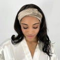 thumbnail image 2 of Mulberry Park Silks Glam Band - Spa Headband for Face Washing, Makeup Routine, Skin Care Treatments - 100% Grade 6A - Taupe, 2 of 4