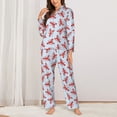 thumbnail image 2 of Disketp Cartoon Lobsters 1 Pajamas Set Long Sleeve Sleepwear Womens Button Down Nightwear Pj Sets-{designName}-Large, 2 of 7