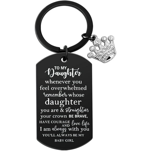 Daughter Gifts From Mom Dad To My Badass Daughter Keychain Valentines Day Gifts for Daughters Birthday Gift For Step Daughters Her From Mother Father Mothers Day