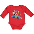 thumbnail image 3 of Inktastic Happy 1st Birthday Blue Racing Car Boys or Girls Long Sleeve Baby Bodysuit, 3 of 5