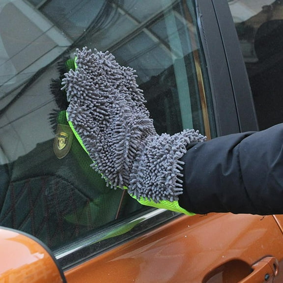 5 Fingers Car Wash Gloves No Scratch Microfiber Cleaning Gloves Car Chenille Auto Accessories