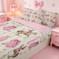 thumbnail image 3 of meiyoeat Retro Western Cowgirl Zipper Twin Comforter Sets with Fitted Sheet and 2 Pillowcases For Kids, Pink Vintage Cowboy Boots Zipper Bedding Set For Girls,Pink Reversible,4 Pieces, 3 of 7