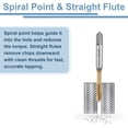 thumbnail image 4 of Spiral Point Plug Threading Tap M4 x 0.7 Thread, Ground Threads H2 , HSS 6542 Titanium Coated, 6pcs, 4 of 7