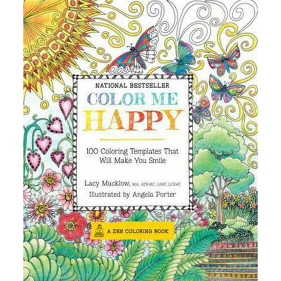 Pre-Owned Color Me Happy: 100 Coloring Templates That Will Make You Smile (Paperback) 1937994767 9781937994761
