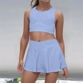 thumbnail image 5 of Girl's Swimsuit 2Pcs Set Swimming Tank Top & Short Skort Teen Girl Swimwear Sky Blue L, 5 of 9