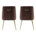 thumbnail image 4 of Costaelm Makala Velvet Accent Chair Mid Century Upholstered (Set of 2), Coffee, 4 of 11