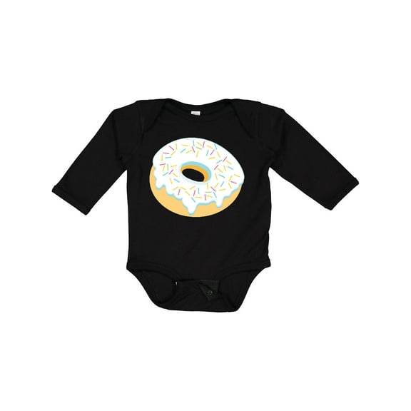 Inktastic White Donut with Sprinkles Boys or Girls Long Sleeve Baby Bodysuit