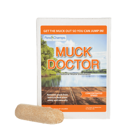 Pond Champs Muck Doctor, 2lbs treats 125 square feet, Naturally Removes Muck and Sludge from Dock & Beach Areas