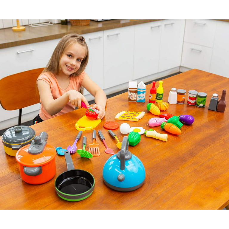 Joyin Play Food Set 135 Pieces Play Kitchen Set for Market Educational Pretend Play, Food Playset, Kids Toddlers Toys, Kitchen