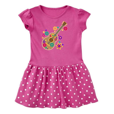 

Inktastic Acoustic Guitar with Colorful Flowers Gift Toddler Girl Dress