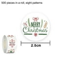 thumbnail image 2 of Rollo de pegatinas navideñas, 500 etiquetas navideñas redondas, varios diseños, decoración de regalo navideño, 2 of 5