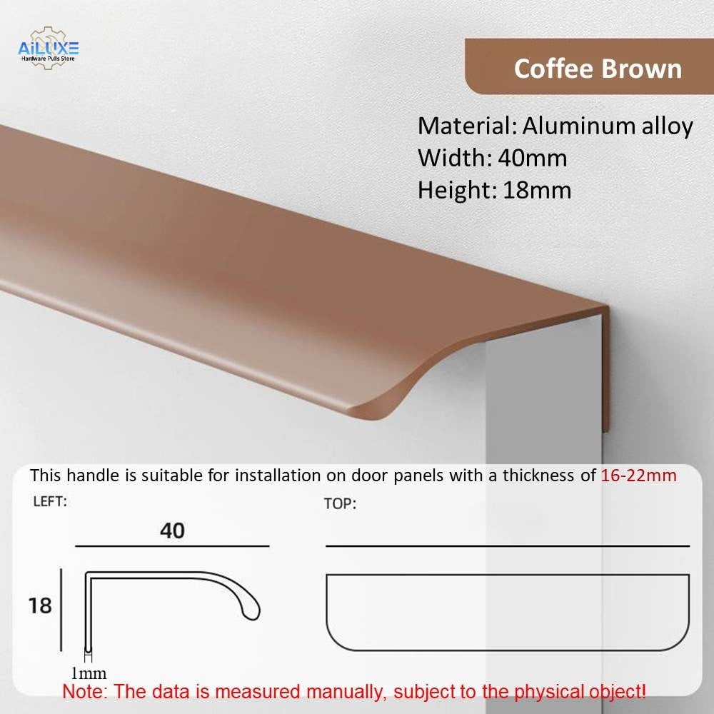 Poignées de Cabinet en Aluminium Invisibles 80mm-1200mm / 10 Couleurs ...