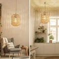 thumbnail image 5 of Plug In Pendant Light, 15FT Hemp Rope Cord,Hanging Lights With Plug In Cord Dimmable Rattan Hanging Lamp Wicker Woven Basket Lampshade, Industrial Plug In Ceiling Light Fixture For Kitchen (brown), 5 of 7